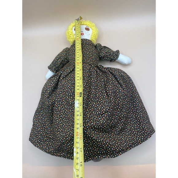 Reversible RARE Handmade Rag Doll Sylvia S Chloupek Floral Dress Yarn Hair 18" - Picture 9 of 9